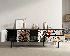 купить Комод с четырьмя дверками и двумя ящиками "Emerson" by Kandinsky арт EM04/Print_01 в интернет-магазине