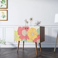 Комод на высоких ножках "Berber" малый принт 5 арт BB13/Print_05 на заказ