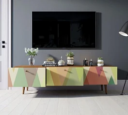 красивые Комод "Berber" с ящиками низкий под TV принт 16 арт BB19/Print_16 на заказ