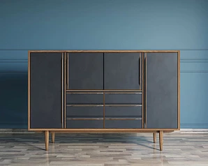 Большой комод "Bruni Black" арт BR09Black в интерьере