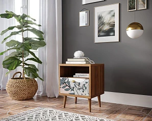 купить Тумбочка "Berber" с одним ящиком 50 принт арт BB06/Print_50, разноцветная в интернет-магазине