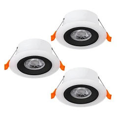 красивые 900915 Комплект встраиваемых светильников CALONGE, 3X4,8W (LED), 3000K, 1860lm, ?100, пластик, черный, белый