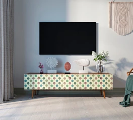 фото Комод "Berber" с ящиками низкий под TV принт 24 арт BB19/Print_24 в интерьере