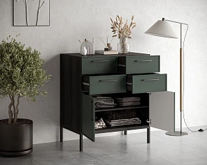 Большой комод с четырьмя ящиками и дверками "Nicole" NLN17G в интернет-магазине