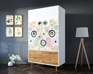 фото Шкаф трехстворчатый "Berber" принт 3 арт BB02/Print_03