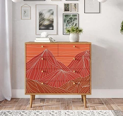 красивые Комод "Berber" пять ящиков 49 принт арт BB36/Print_49 на заказ