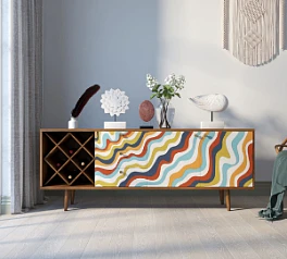 стильные Комод "Berber" удлиненный с бутылочницей принт 21 арт BB15/Print_21