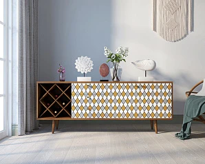стильные Комод "Berber" удлиненный с бутылочницей 22 принт арт BB15/Print_22