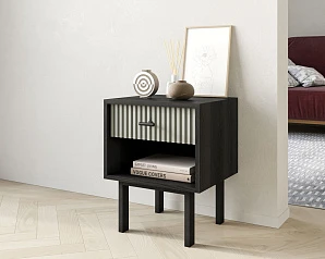 фото Тумбочка с верхним ящиком "Emerson" арт EM11/gray/L в интерьере