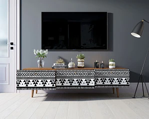 красивые Комод "Berber" с ящиками низкий под TV принт 19 арт BB19/Print_19 в интернет-магазине