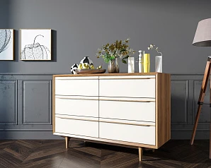 купить Комод "Bruni white" с шестью ящиками арт BR05WH в интернет-магазине