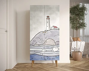 Шкаф малый двухстворчатый "Berber" принт 51 арт BB08/Print_51 в интернет-магазине