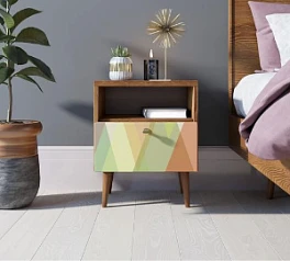 купить Тумбочка "Berber" с одним ящиком 16 принт арт BB06/Print_16, разноцветная