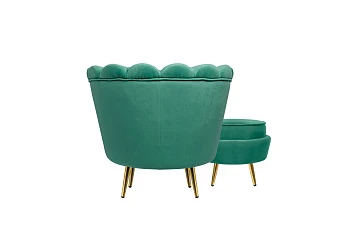 Кресло с пуфом ракушка Pearl Green V2 в интернет-магазине