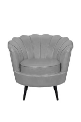 Низкое кресло ракушка Pearl Grey V2 на черных ножках на заказ в интернет-магазине