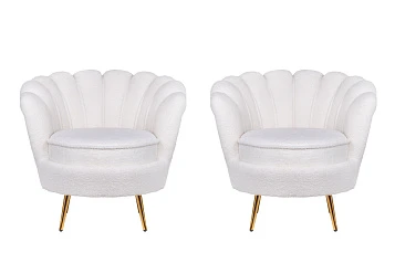 заказать стильное Комплект кресел ракушка Pearl White Boucle