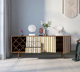 купить красивые Комод "Berber" удлиненный с бутылочницей принт 23 арт BB15/Print_23