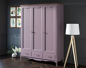 фото Шкаф Leontina Lavanda для одежды трехстворчатый с ящиками арт ST9327KR/3L в интерьере