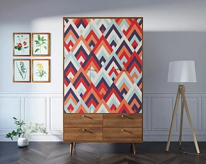 купить стильный Шкаф трехстворчатый "Berber" принт 2 арт BB02/Print_02 в интернет-магазине