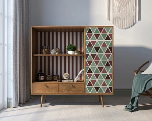 купить стильный Стеллаж с нишей "Berber" принт 26 арт BB28/Print_26 в интернет-магазине