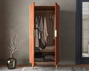 Шкаф малый двухстворчатый "Line" R24/red в интерьере