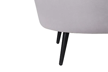 Диван ракушка Pearl Double Grey на черных ножках