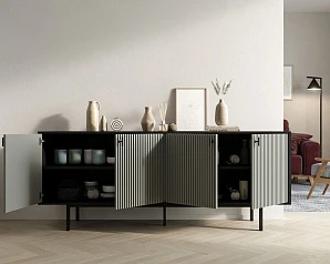 заказать Комод с четыремя дверками "Emerson" арт EM01/gray/L