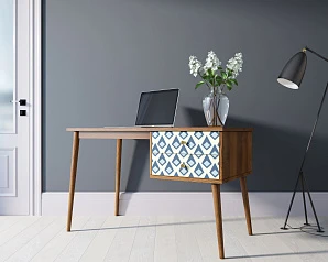 купить стильный Стол рабочий "Berber" принт 13 с одной тумбой арт BB20/Print_13 в интернет-магазине