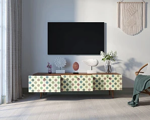 фото Комод "Berber" с ящиками низкий под TV принт 24 арт BB19/Print_24 в интерьере