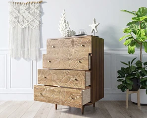 Комод "Boho" на 4 ящика джангл арт BH10