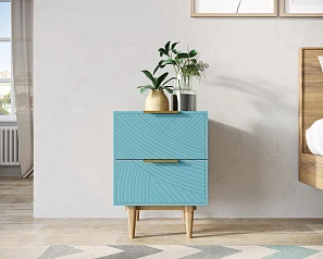 фото Тумбочка с двумя ящиками "Line" LN07/GR1/blue в интерьере