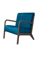 Низкое кресло с деревянными подлокотниками Mody Marine цвет синий на заказ в интернет-магазине