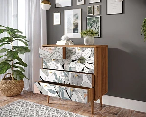 фото Комод "Berber" пять ящиков 50 принт арт BB36/Print_50 в интерьере