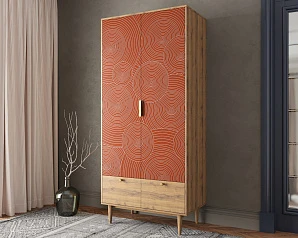 Шкаф двухстворчатый  с ящиками "Line" R26/red на заказ