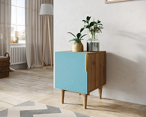 Тумбочка с дверкой "Line" LN08/GR1/blue в интернет-магазине