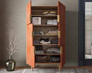 Большой комод с шестью дверками "Line" R20/red в интерьере