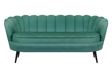 Диван ракушка для гостиниц Pearl Triple Green V2 на черных ножках в интернет-магазине