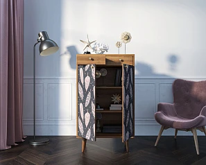 купить стильные Комод "Berber" два ящика и дверки 40 принт арт BB46/Print_40 в интернет-магазине