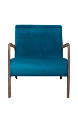 Низкое кресло с деревянными подлокотниками Mody Marine цвет синий в интернет-магазине