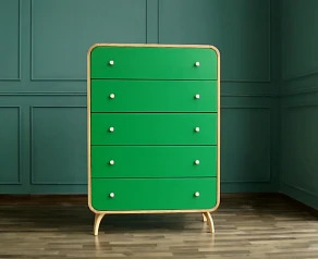купить стильные Комод "Ellipse" с пятью ящиками зеленые фасады арт EL20/1