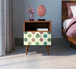 заказать Тумбочка "Berber" с одним ящиком 24 принт арт BB06/Print_24, разноцветная