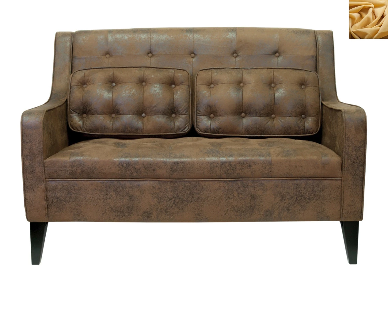 купить красивый Прямой двухместный диван Hublon цвет желтый в интернет-магазине