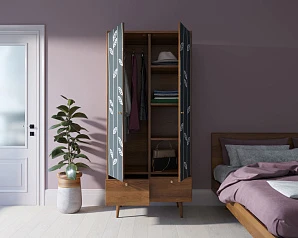 красивый Шкаф двухстворчатый "Berber" принт 18 арт BB16/Print_18 на заказ