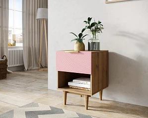 красивые Тумбочка с верхним ящиком "Line" LN10/GR1/pink в интернет-магазине