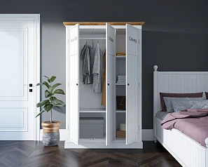 купить красивый Шкаф трехстворчатый для детской "Palermo" в стиле прованс арт PL1027-3