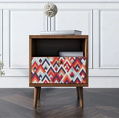 Тумбочка "Berber" с одним ящиком 2 принт арт BB06/Print_02, разноцветная на заказ в интернет-магазине