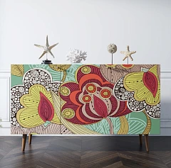 красивые Комод "Berber" с двумя дверками и ящиками принт 6 арт BB17/Print_06 в интернет-магазине