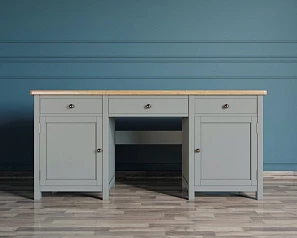 фото Большой рабочий стол "Jules Verne" в сером цвете арт JV02ETGG