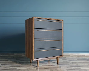 красивый Комод "Bruni Black" на четыре ящика арт BR08Black