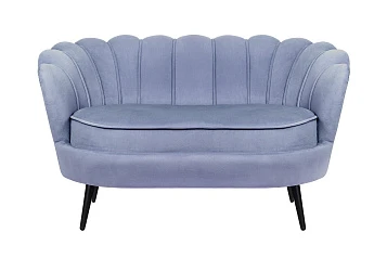 заказать Диван ракушка Pearl Double Blue на черных ножках